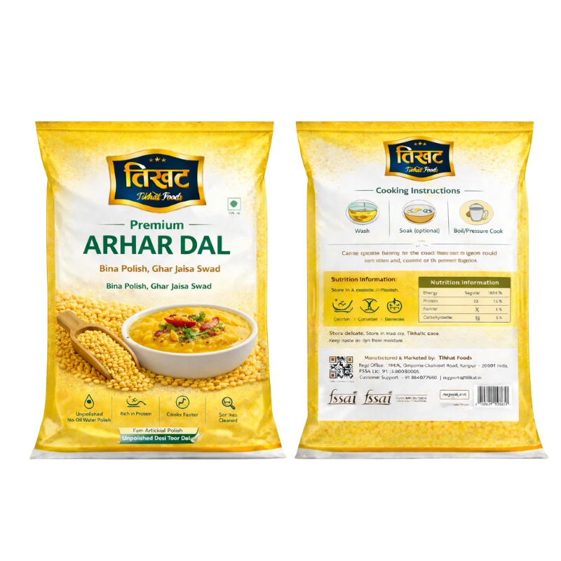 Arhar/Toor Dal, 1kg | Unpolished & Laser Sorted | Protein-Rich Yellow Split Peas - Image 3