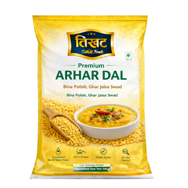 Arhar/Toor Dal, 1kg | Unpolished & Laser Sorted | Protein-Rich Yellow Split Peas