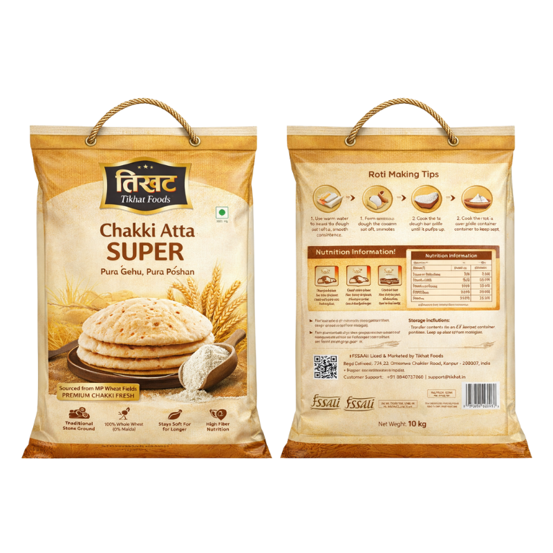 Chakki Atta Super, 10kg | 100% Whole Wheat Flour | Soft & Nutritious Rotis - Image 3