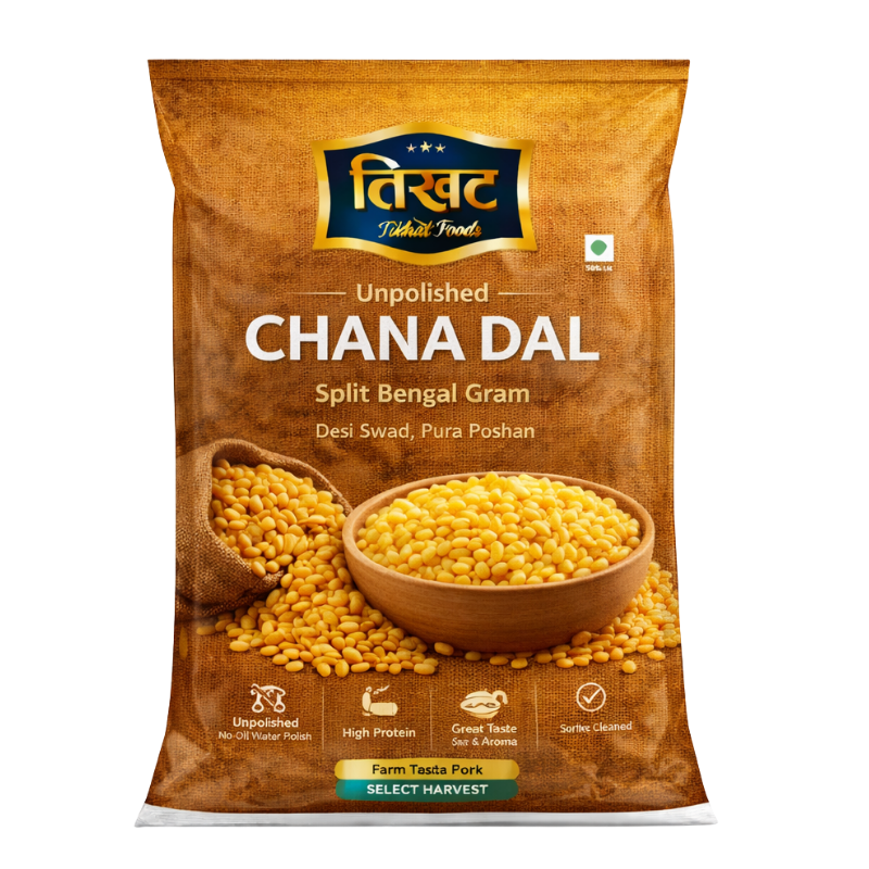 Chana Dal, 1kg | Unpolished & Nutritious | Premium Split Chickpeas for Healthy Cooking