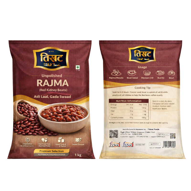 Rajma 1kg - Premium Unpolished Red Kidney Beans by Tikhat Foods - Image 3