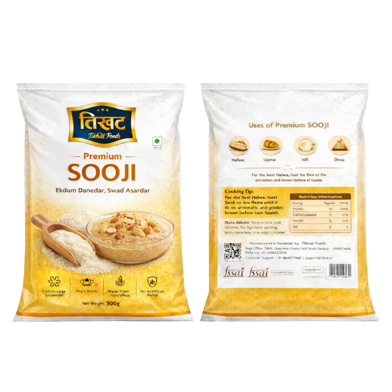 Premium Sooji (Semolina), 500g | Crispy & Granulated | Ideal for Halwa, Upma & Idli - Image 3
