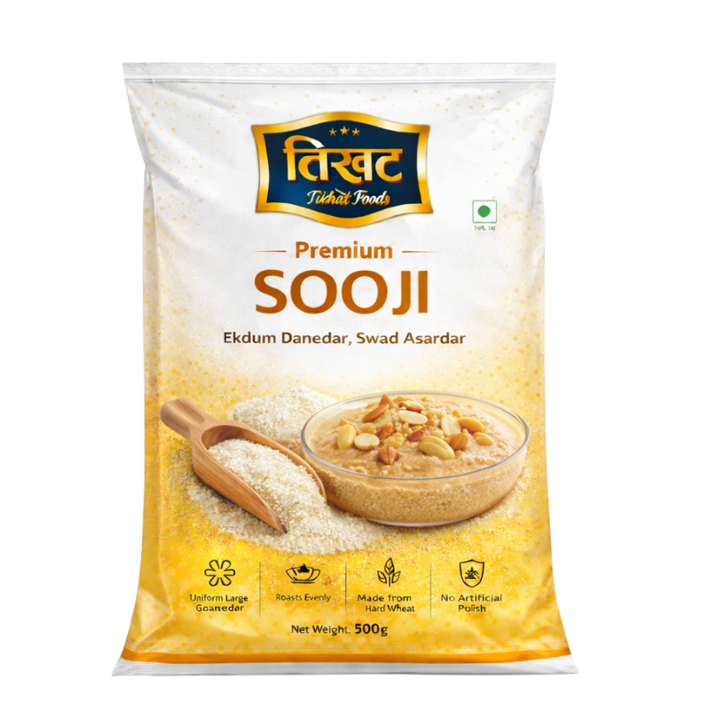 Premium Sooji (Semolina), 500g | Crispy & Granulated | Ideal for Halwa, Upma & Idli