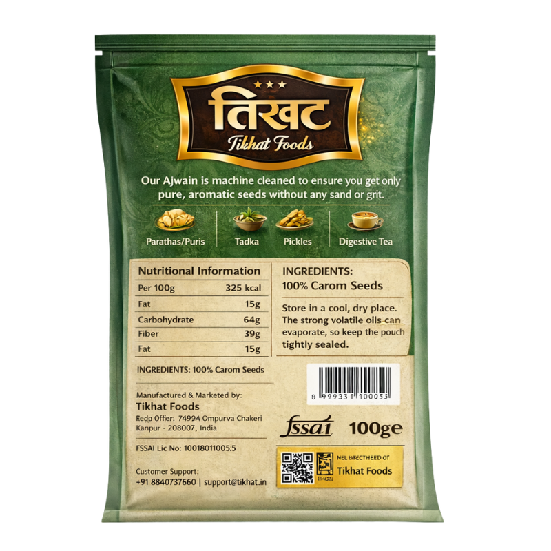 Ajwain 100g - Premium Bold Carom Seeds with High Essential Oil Content by Tikhat Foods - Image 2