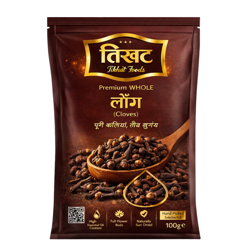 Laung 100g - Premium Whole Cloves with High Essential Oil Content by Tikhat Foods